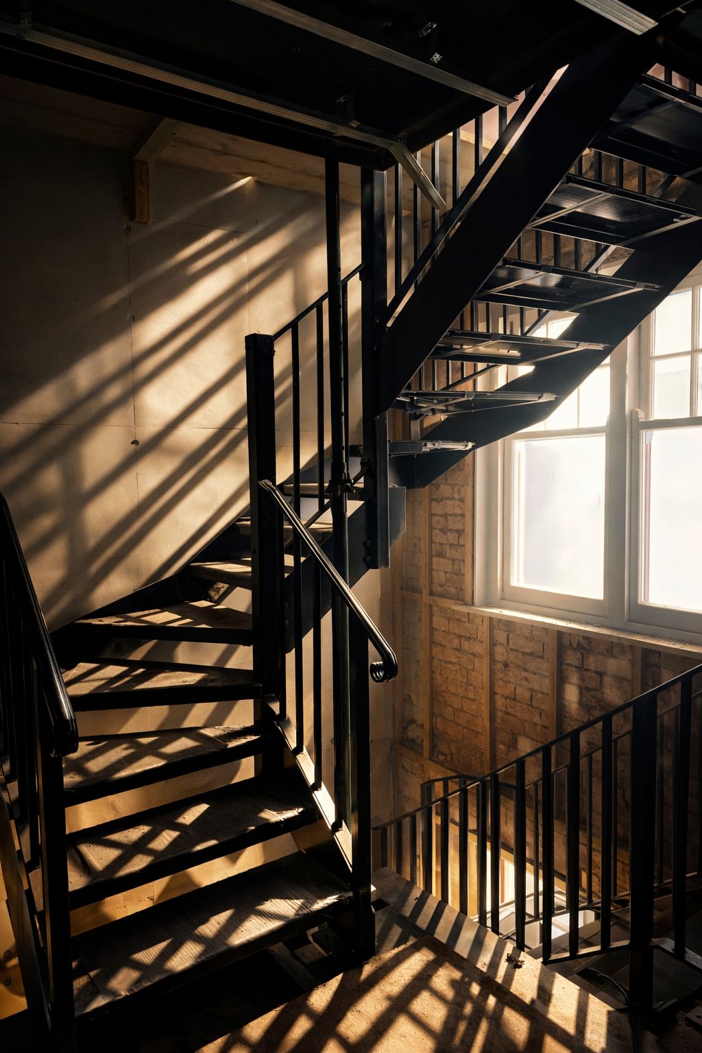 Winder staircase installation. Victorian building conversion, Birmingham.